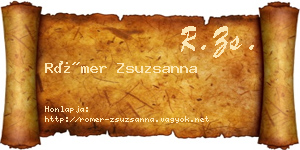 Römer Zsuzsanna névjegykártya